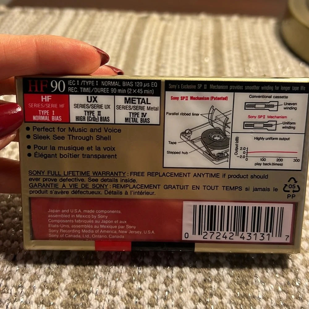 Sony HF 90 Minutes Blank Hi-Fi Recording Cassette Tape